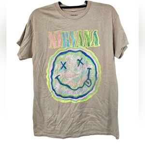 NWOT Nirvana Nevermind Tour Dead Eye Smiley Unisex Tee Size M